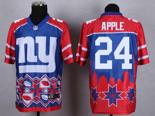 Nike Giants #24 Eli Apple Blue Men's Stitched NFL Elite Noble Fashion Jersey